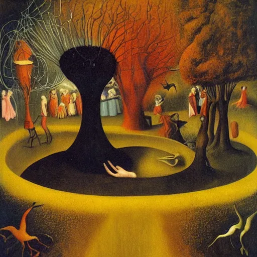 Image similar to the garden of earthly delights by remedios varo