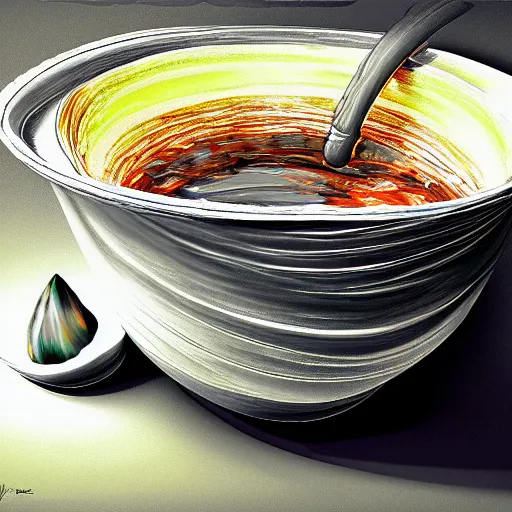 Image similar to a bowl of boiling imagination, super freaky, ultra detailed, digital painting