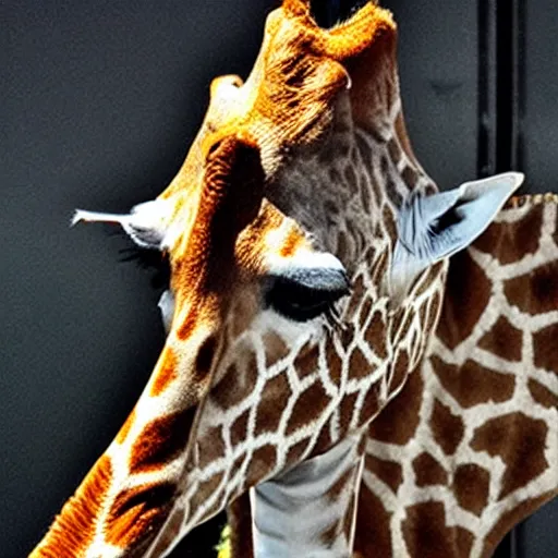 Prompt: giraffe dressed as elvis presley,