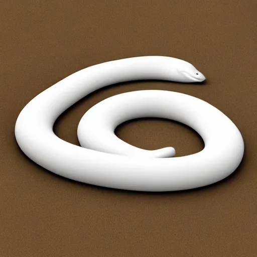 Prompt: white snake 3 d realistic soft light