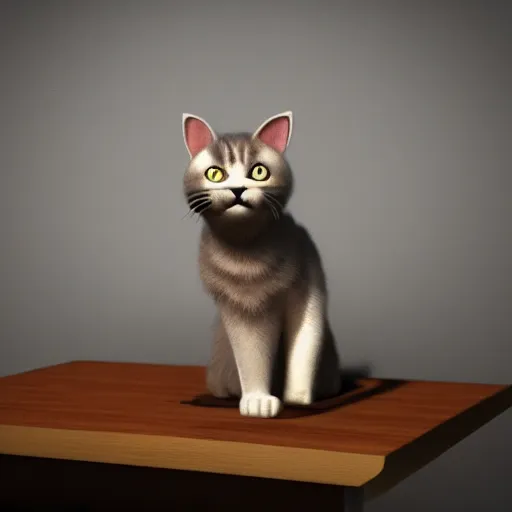 Image similar to cat on a table. octane render