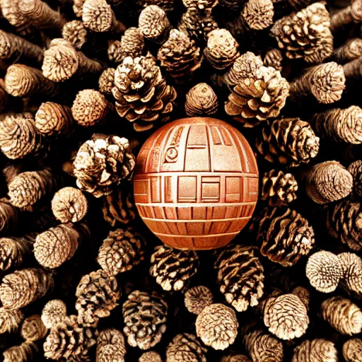 Prompt: the death star, in the shape of a pinecone, digital art, trending on art station, high quality, uhd 8 k, beautiful