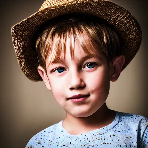 Prompt: a portrait photo of a kid made by Adrian Kuipers