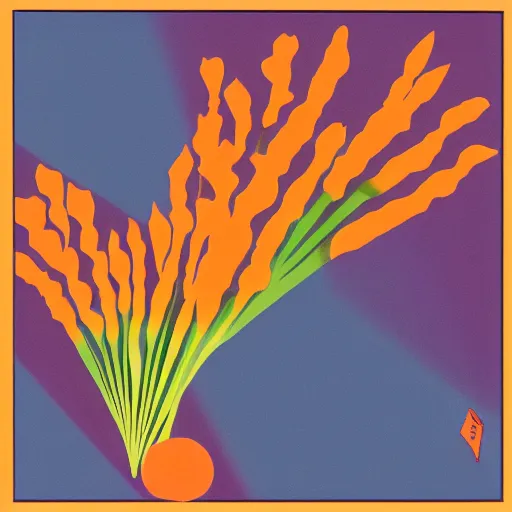 Image similar to moringa juice, 6 0's jazz fusion, album cover, casiopea, orange color, green, moringa leaves juice