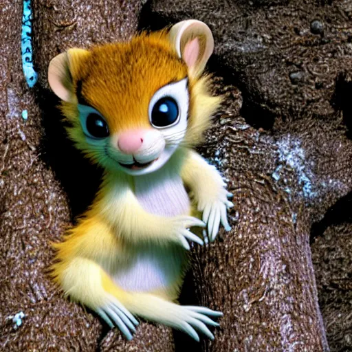 Prompt: cute claymation squirel over the hedge ice age