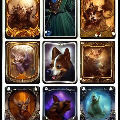 Prompt: “a magician enlarging their pet corgi through augmentation, Magic the Gathering, Simic experiment, Strixhaven, Quandrix, D&D, fantasy, intricate, cinematic lighting, highly detailed, digital painting, artstation, concept art, smooth, sharp focus, illustration, art by Artgerm and Greg Rutkowski and Alphonse Mucha”