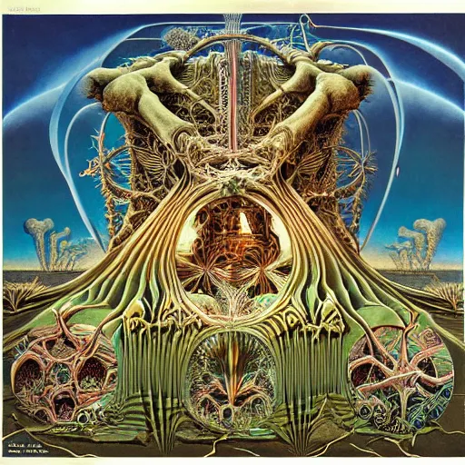 Image similar to divine chaos engine by roger dean, ernst haeckel, and andrew ferez, symbolist, visionary