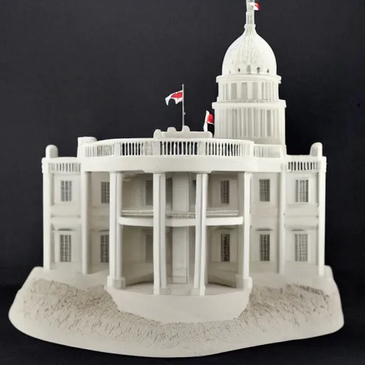 Prompt: the White House as a sand castle