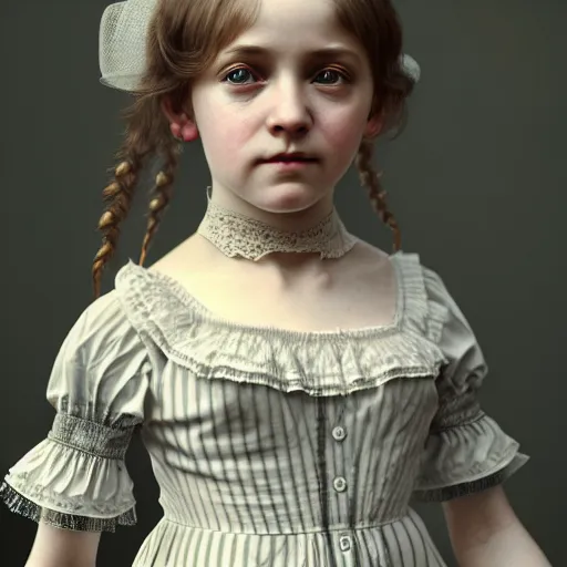 Image similar to photo of cute young victorian girl, ultra realistic, intricate details, highly detailed, photorealistic, octane render, 8 k,