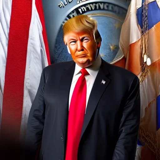 Image similar to Donald Trump as an FBI agent, 8k, high definition, highly detailed, photo-realistic,