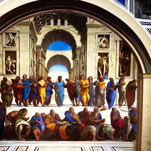 Prompt: the school of athens, but it is empty