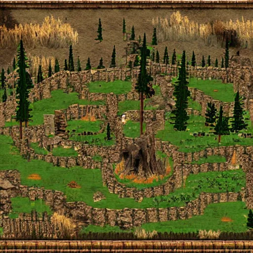 Prompt: a landscape art in the Elder Scrolls Daggerfall style