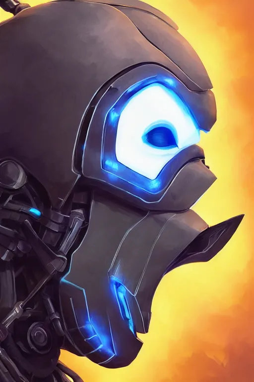 Image similar to epic mask helmet robot ninja portrait stylized as fornite style game design fanart by concept artist gervasio canda, behance hd by jesper ejsing, by rhads, makoto shinkai and lois van baarle, ilya kuvshinov, rossdraws global illumination radiating a glowing aura global illumination ray tracing hdr render in unreal engine 5