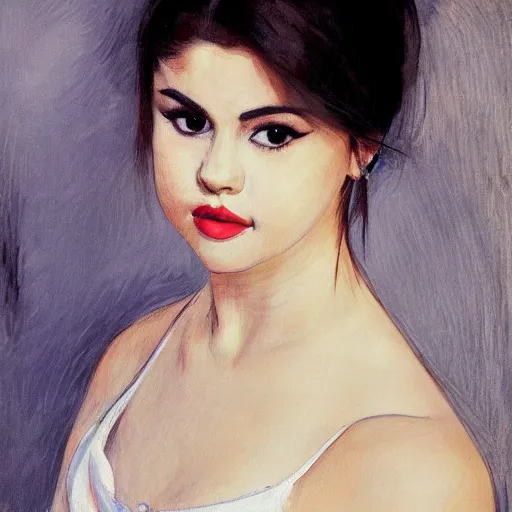Prompt: portrait of Selena Gomez by Manet, photo real, super detailed, 4k, hd