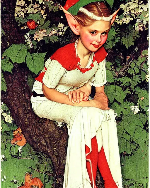 Image similar to a beautiful elf princess by norman rockwell