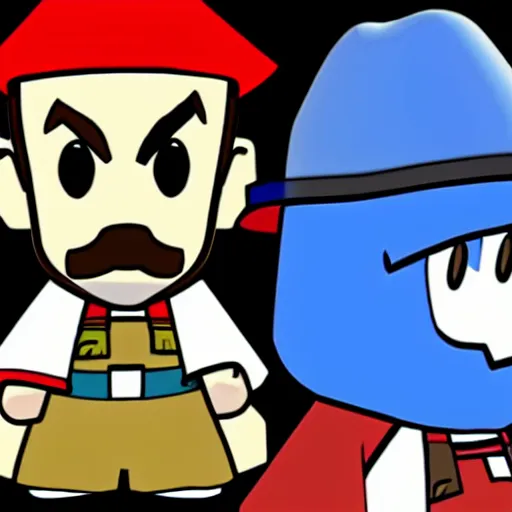 Prompt: walter white in paper mario