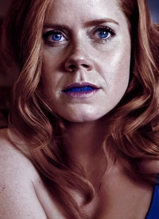 Image similar to cinematic photography of pregnant amy adams in a blue bikini, intricate, elegant, highly detailed, smooth, sharp focus, symmetrical face, fine details, masterpiece, trending on artstation, 4 k hdr 3 5 mm photography