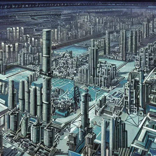 Prompt: dystopian soviet city in futuristic aesthetics with factories and industrial zones, made by Joe Fenton - W 1280