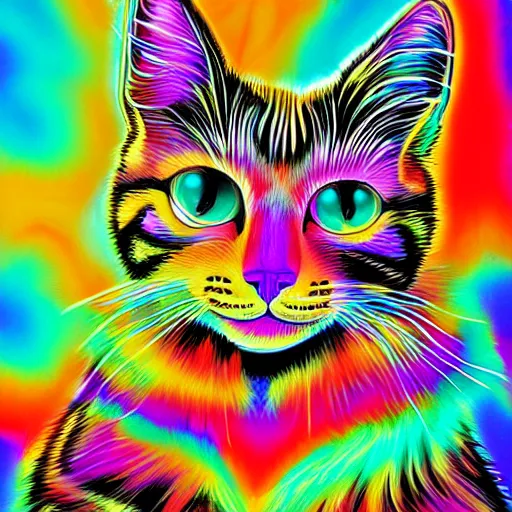 Image similar to psychedelic cat