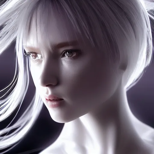 Prompt: white glossy generic female androids, color light waves, color spectrum refraction, light through glass, cinematic lighting, intricate, elegant, super highly detailed, art station, concept art, smooth, sharp focus, no blur, no dof, extreme illustration, Unreal Engine 5, Photorealism, HD quality, 8k resolution, cinema 4d, 3D, beautiful, delicate, art by artgerm and greg rutkowski and alphonse mucha and loish and WLOP