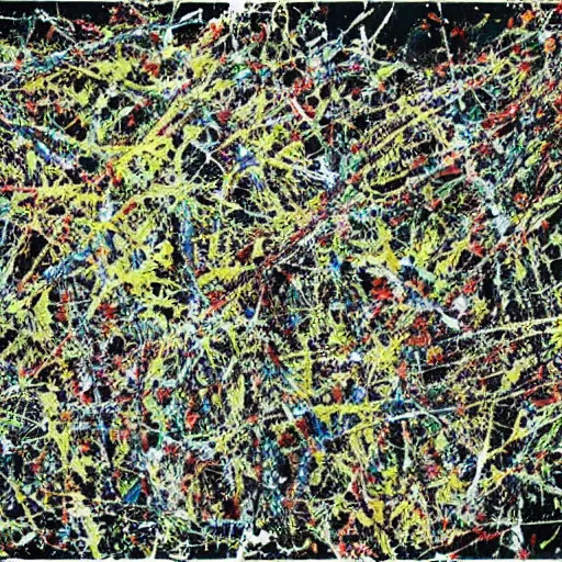 Image similar to AI death by Jackson Pollock