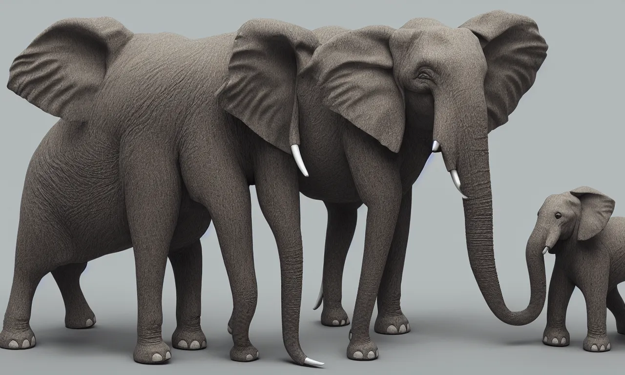 Image similar to an elephant dog, high detail, octane render