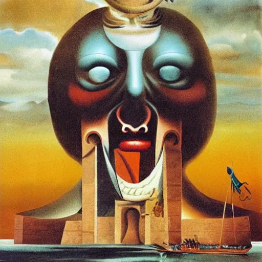 Prompt: megalophobia painted by dali