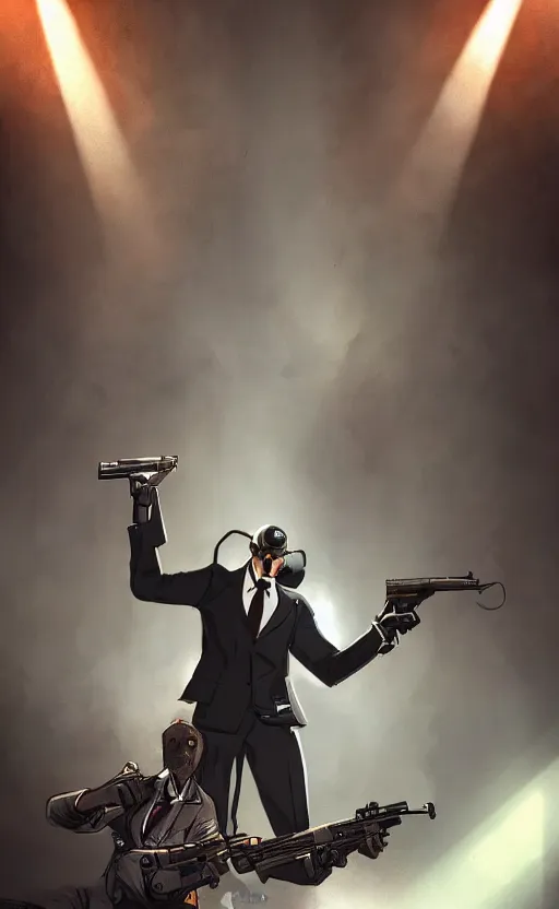 Image similar to a jackrabbit as a hitman, suit and tie, with silenced gun, dynamic lighting, fantasy concept art, trending on art station, stunning visuals, creative, cinematic, ultra detailed