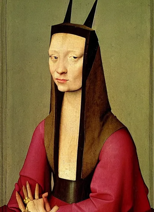 Image similar to portrait of young woman in renaissance dress and renaissance headdress, art by hieronymus bosch