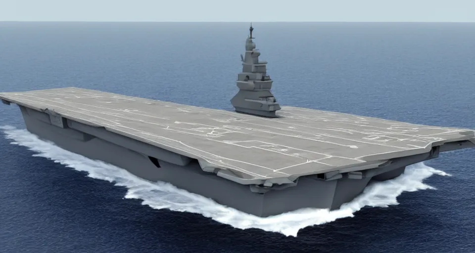 Image similar to an elaborate stealth aircraft carrier design