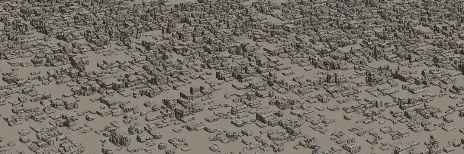 Prompt: Rendering of a Martian city