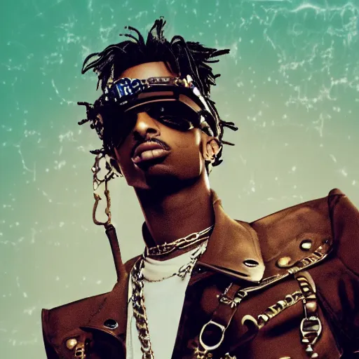 Image similar to playboi carti in steampunk style digital art 4 k the detailed super realistic