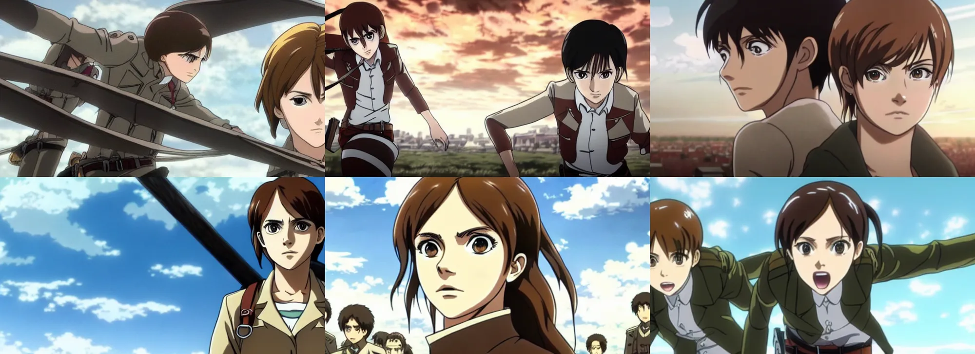 emma watson in attack on titan ( tv ), anime by wit, Stable Diffusion