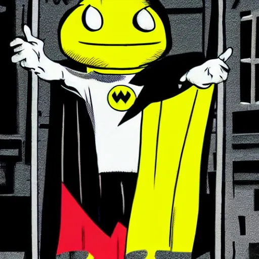 Image similar to Nite-Owl from Watchmen standing in an alleyway with his arms crossed and his cape blowing in the wind, in the style of Bruce Timm, Bruce Timm art, Bruce Timm artwork