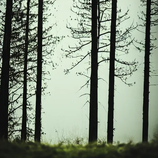 Prompt: photo of a tree on a forest landscape, telephoto photography,