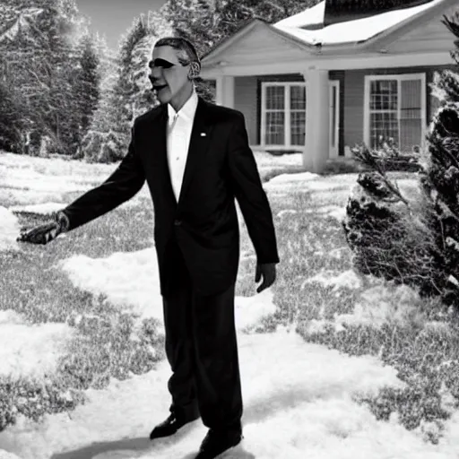 Prompt: Obama as Jack Torrance in The Shining