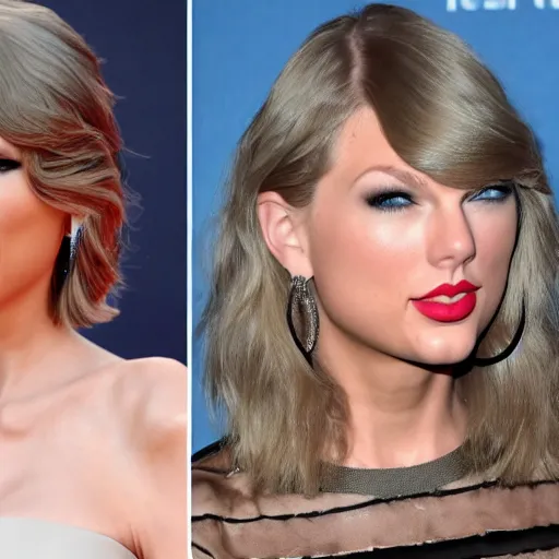 Image similar to wrinkles and gray hair on taylor swift