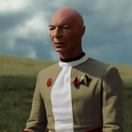 Image similar to a still of 2 1 savage as captain picard in star trek the next generation, 8 k