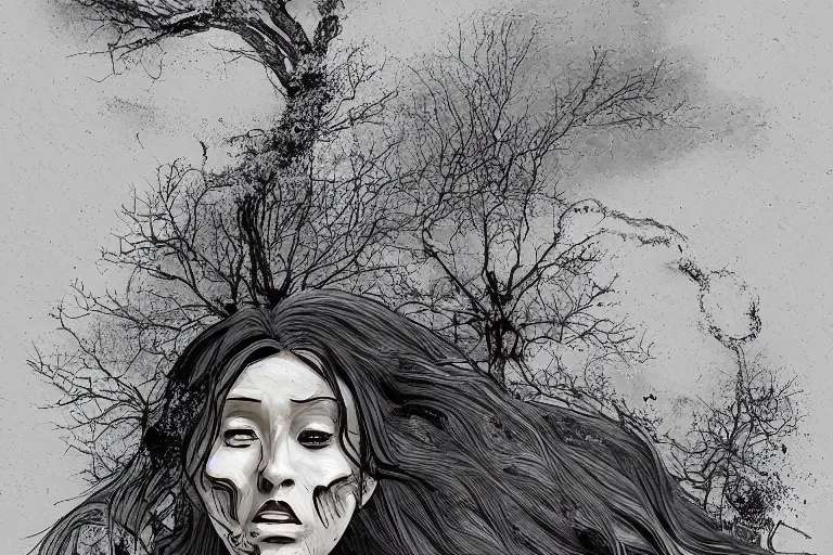 Image similar to The dreamer has awoken, horror, digital art