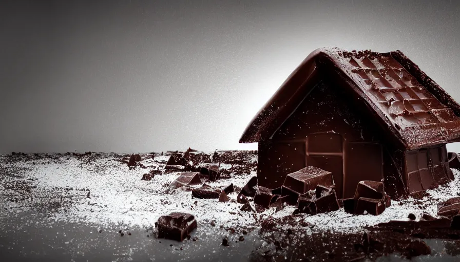 Prompt: House made of melting chocolate ,god rays, incredible lighting, 4k photography award winning,