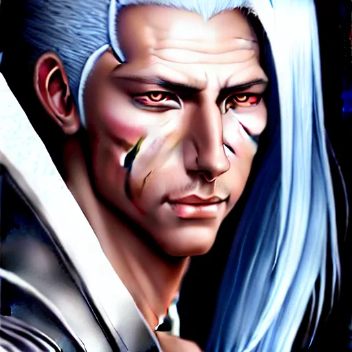 Prompt: a _ fantasy _ style _ portrait _ painting _ of _ sephiroth _ oil _ painting _ unreal _ 5 _ daz. _ rpg _ portrait _ extremely _ detailed _ artgerm _ greg _ rutkowski _ greg