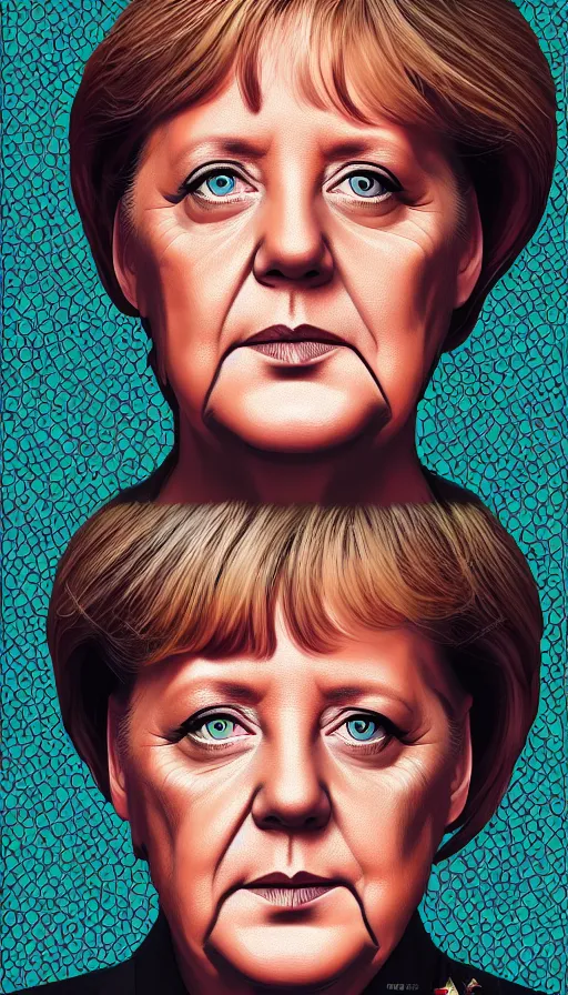 Prompt: painting portrait angela merkel by tristan eaton and Greg Rutkowski, digital art, intricate, trending on artstation