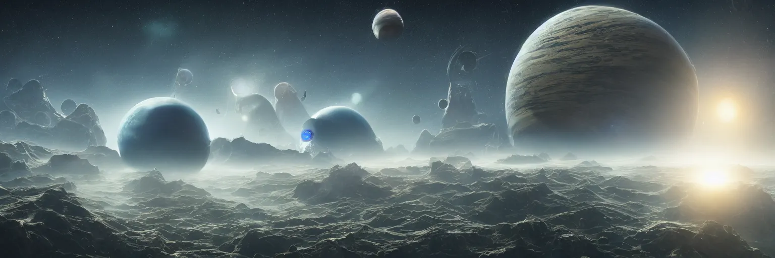 Image similar to a highly detailed digital realistic photo of aliens looking at the seventh planet from space, universe, invasion time on planet earth, digital art, cinematic, satellite imagery, 8 k, super - resolution, by akihito yoshida, unreal engine