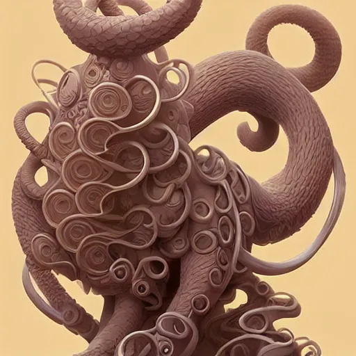 Image similar to a curly pokemon:: by beeple and James Gilleard and Justin Gerard :: ornate, dynamic, particulate, intricate, elegant, highly detailed, centered, artstation, smooth, sharp focus, octane render, 3d