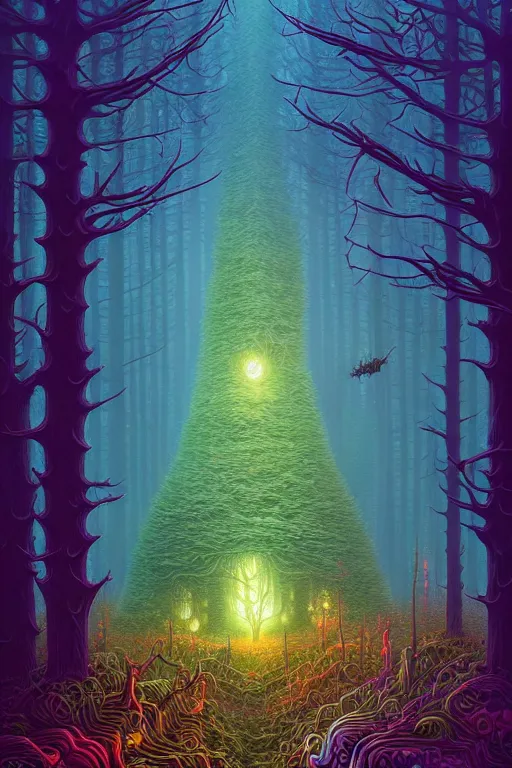 Image similar to fantasy forest. dan mumford beeple. michael cheval. anato finnstark.