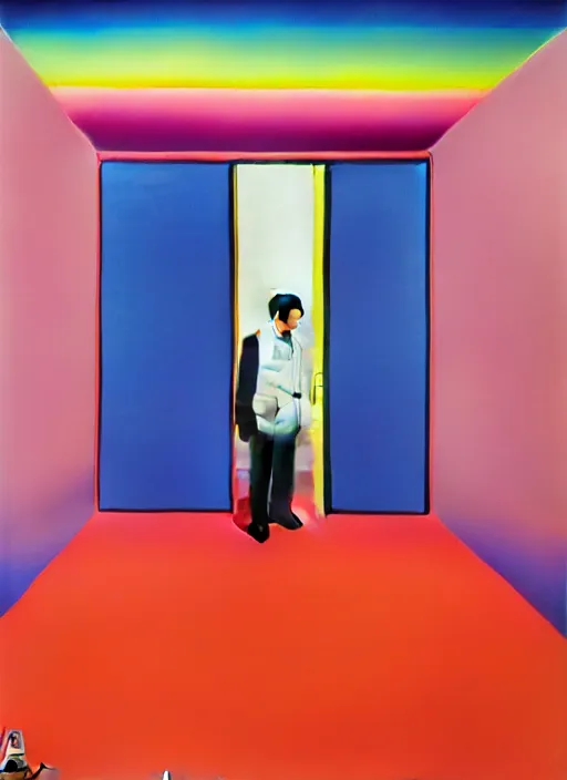 Image similar to office room by shusei nagaoka, kaws, david rudnick, airbrush on canvas, pastell colours, cell shaded, 8 k