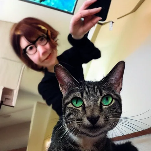 Image similar to a cat girl, selfie