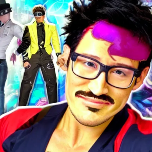 Image similar to markiplier in jojo's bizarre adventure