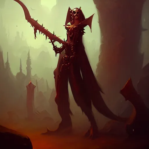 Prompt: adventure game npc by Peter Mohrbacher, dark fantasy vampire world, inspired by Diablo concept art