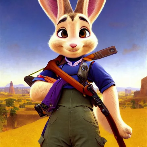 Image similar to A portrait of Judy Hopps by William-Adolph Bouguereau, Zootopia Judy Hopps